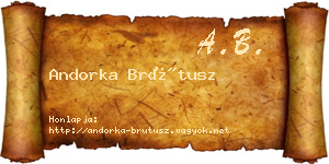 Andorka Brútusz névjegykártya